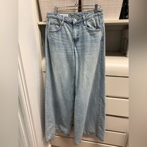Zara low waist Light Blue Wide-Leg Jeans